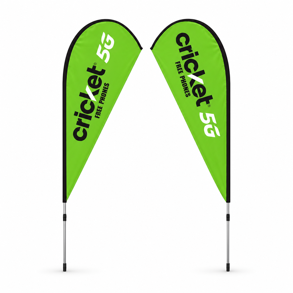 Cricket Wireless Backpack Advertising Flag – Double-Sided