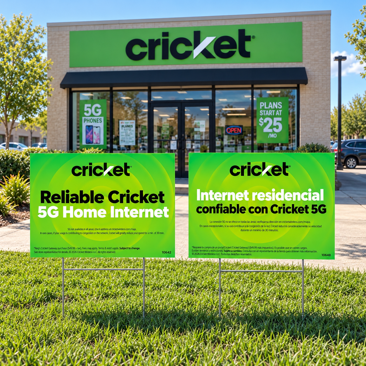 Cricket Home Internet Promotional Yard Sign